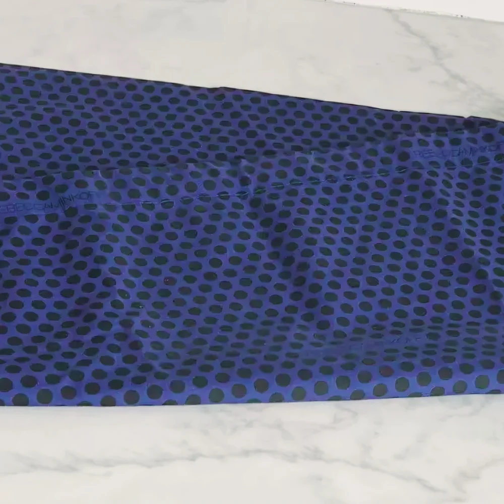 Blue and Black Polka Dot Drawstring Bag